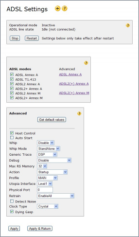 ADSL page in rel 5.30