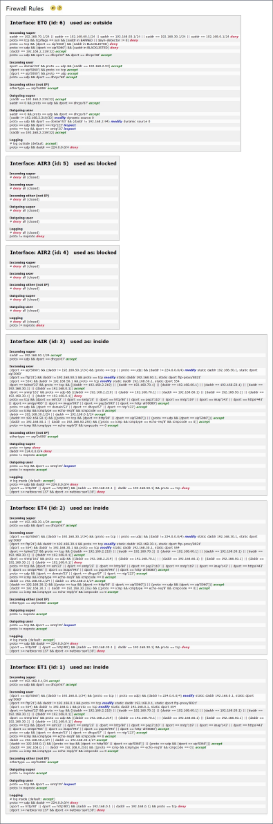 Firewall Rules page in rel 5.30