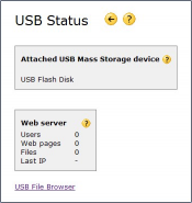 USB Web Server Status page in rel 5.30