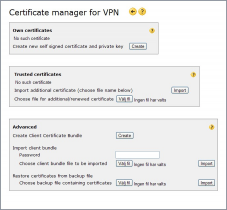 VPN Certificates in rel 5.30