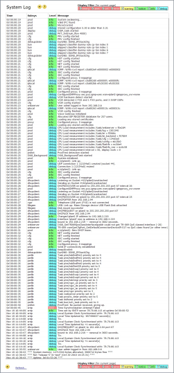 System Log page in rel 5.30