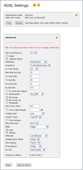 ADSL Advanced in rel 5.30