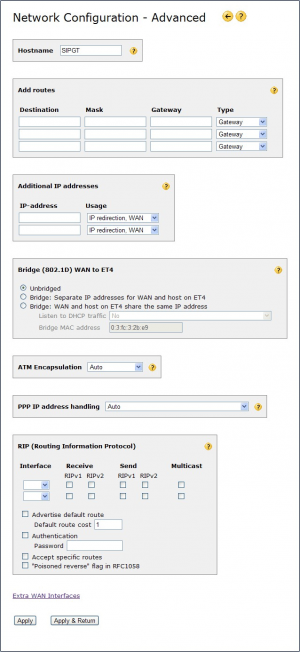 Advanced Network Configuration in rel 5.30