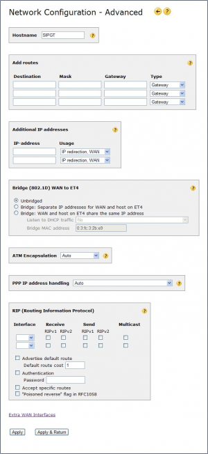 Advanced Network Configuration in rel 5.30 