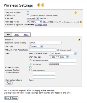 Wireless page in rel 5.30